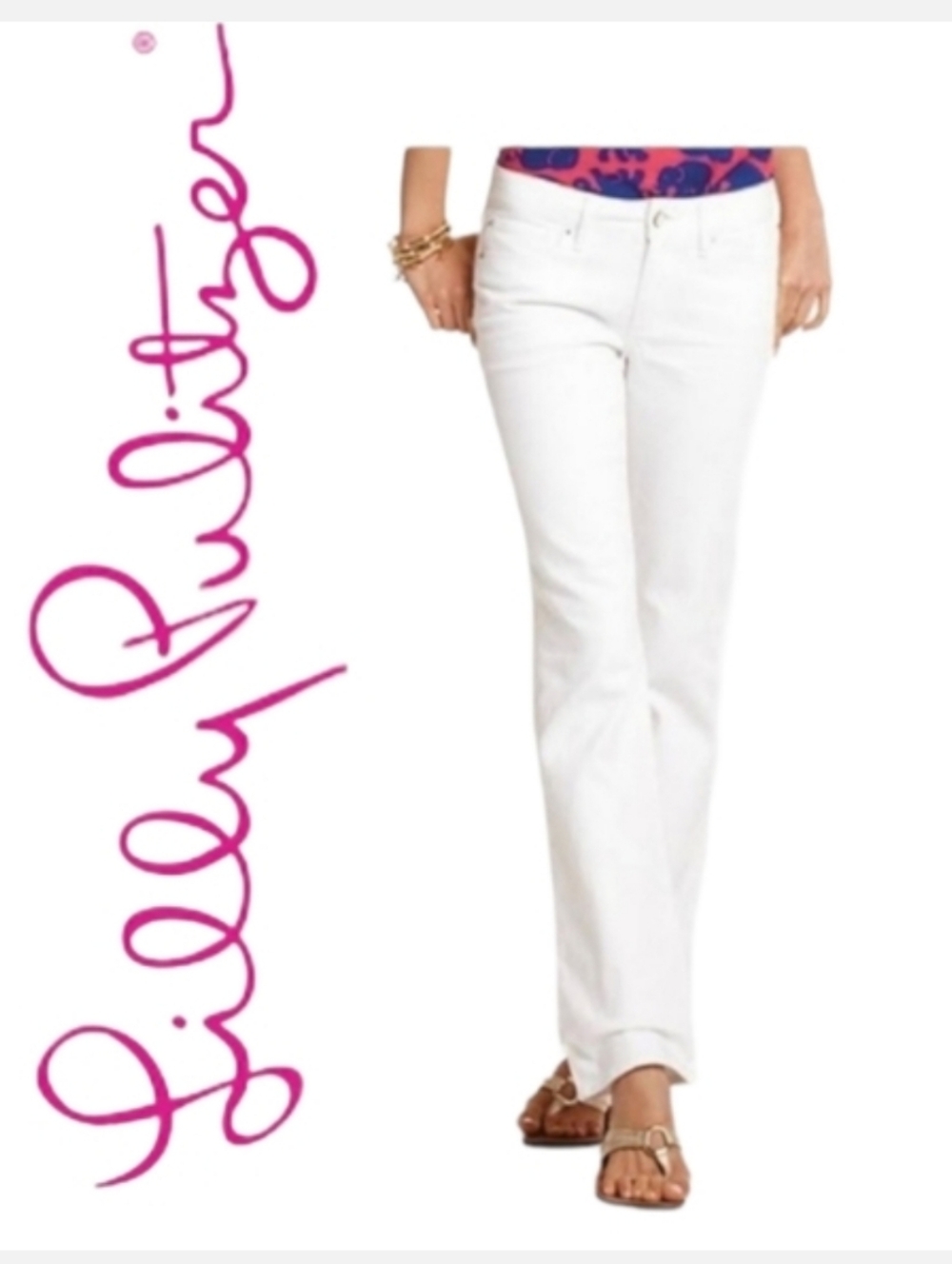 Lilly Pulitzer Babe Bootcut Jeans Resort White Sz 4